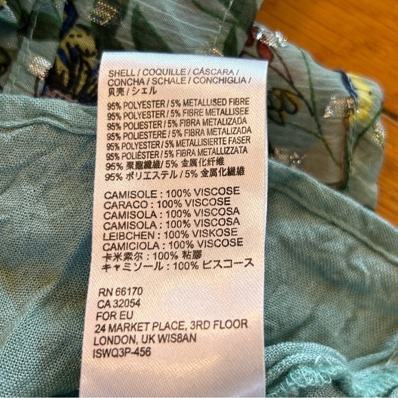 Free People Blue Floral Vibrant Romantic Bohemian Swinging Flowy Dress Sz Small - Picture 8 of 9